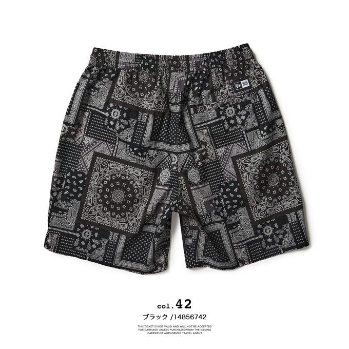 24karats ショーツ ブラック 黒 L EXILE エグザイル ペイズリー NEW ERA（ニューエラ） EASY SHORT PANTS Oriental Paisley ペイズリー