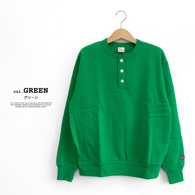 Healthknit（ヘルスニット） Classic Sweat Henley ヘンリーネック