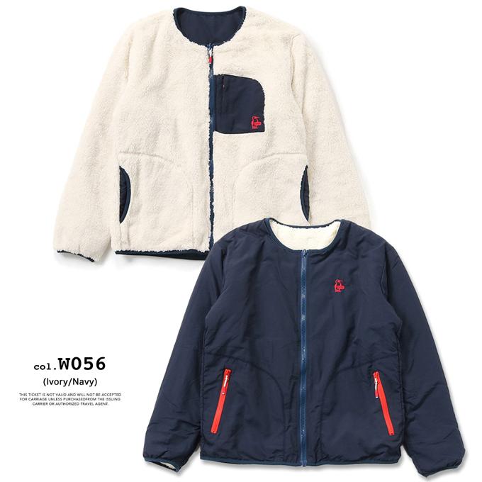 チャムス　フリース　リバーシブル　ブルゾン ロング　レディース　M ネイビー チャムス（CHUMS）（レディース）エルモフリース リバーシブル