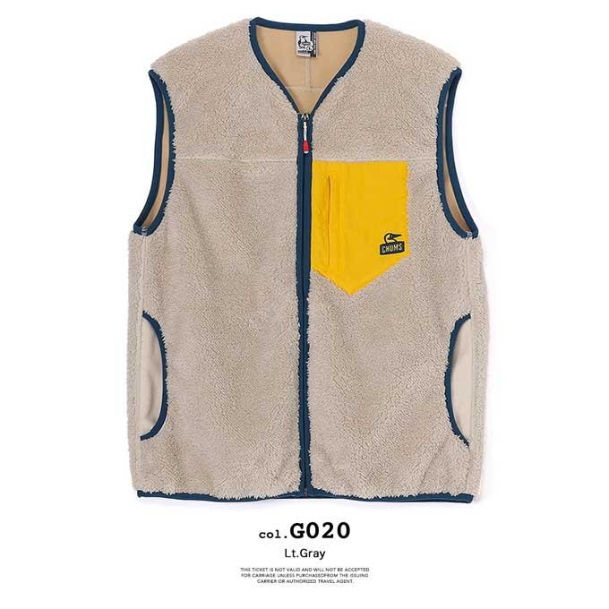 CHUMS ベスト Bonding Fleece No Collar Vest Chums Men's Bonding