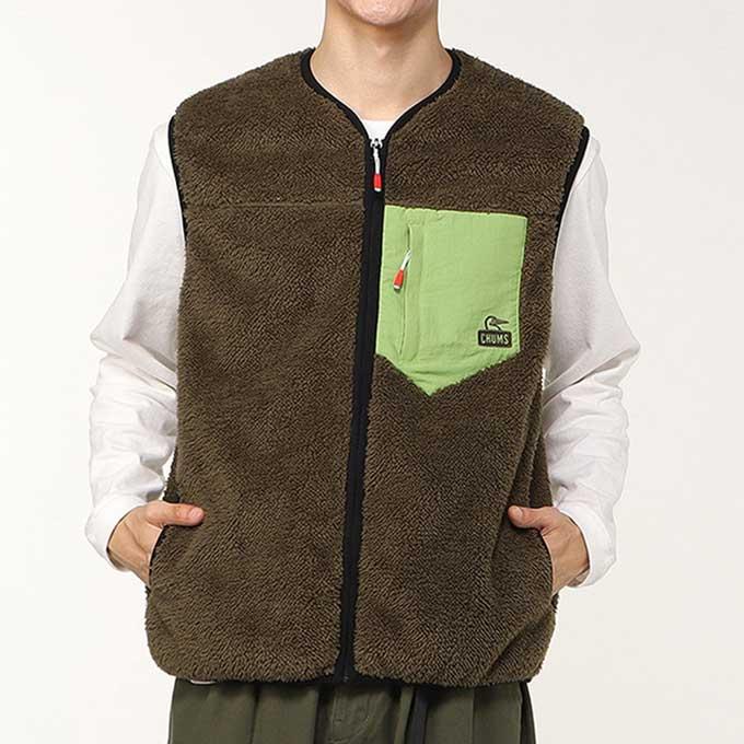 CHUMS（チャムス） Bonding Fleece No Collar Vest ボンディングフリー