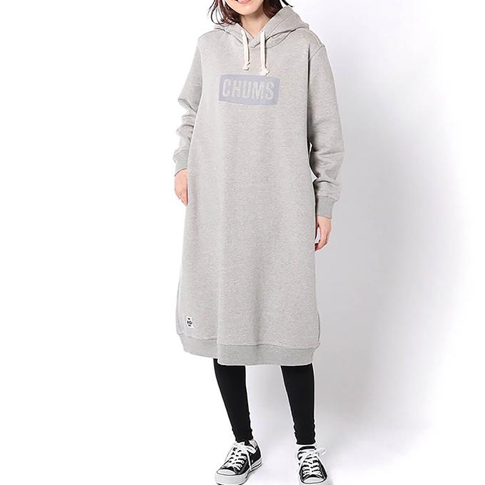 【 CHUMS チャムス 】 CHUMS Logo Long Parka チャムス ロゴ ロングパーカー ワンピース スウェット CH18-1175  / 22AW ※