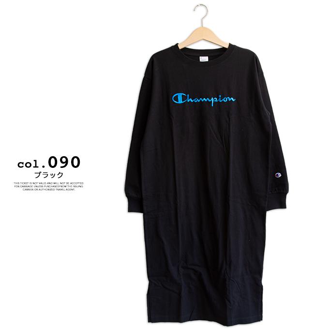 Sale Champion チャンピオン ウィメンズ 筆記体 刺繍ロゴ 長袖 Tシャツ ワンピース Cw Q404 Cw Q404 ジーンズステーション Yahoo 店 通販 Yahoo ショッピング