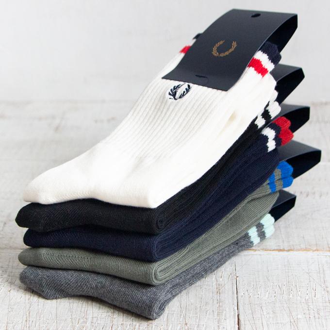 FRED PERRY フレッドペリー 】 TIPPED RIB SHORT SOCKS ティップド