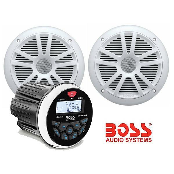 BOSS 防水オーディオ マリンゲージ 3インチ ゲージ マウント 防水 耐水 6．5インチ マリン スピーカー2個 フルセット 国内発送