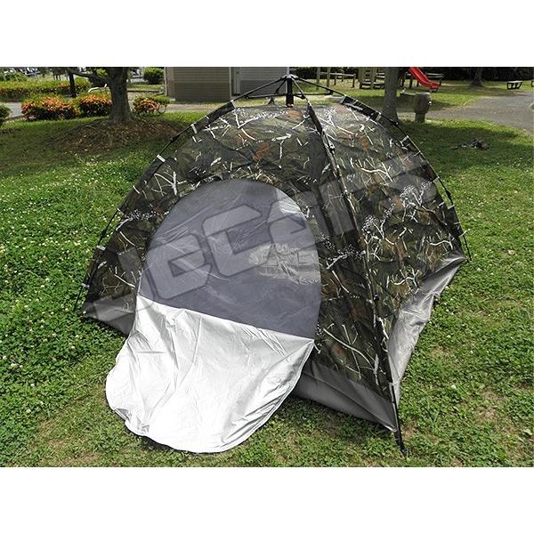 設営簡単 ワンタッチテント ドームテント 1〜4人用 200cm×200cm 迷彩
