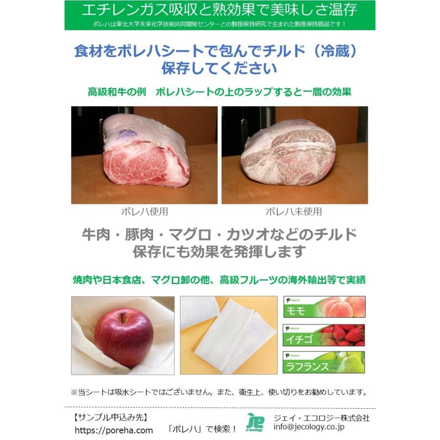 果物、魚、肉などの高級食材用鮮度保持シート「ポレハ Poleha」1枚｜jecology｜02