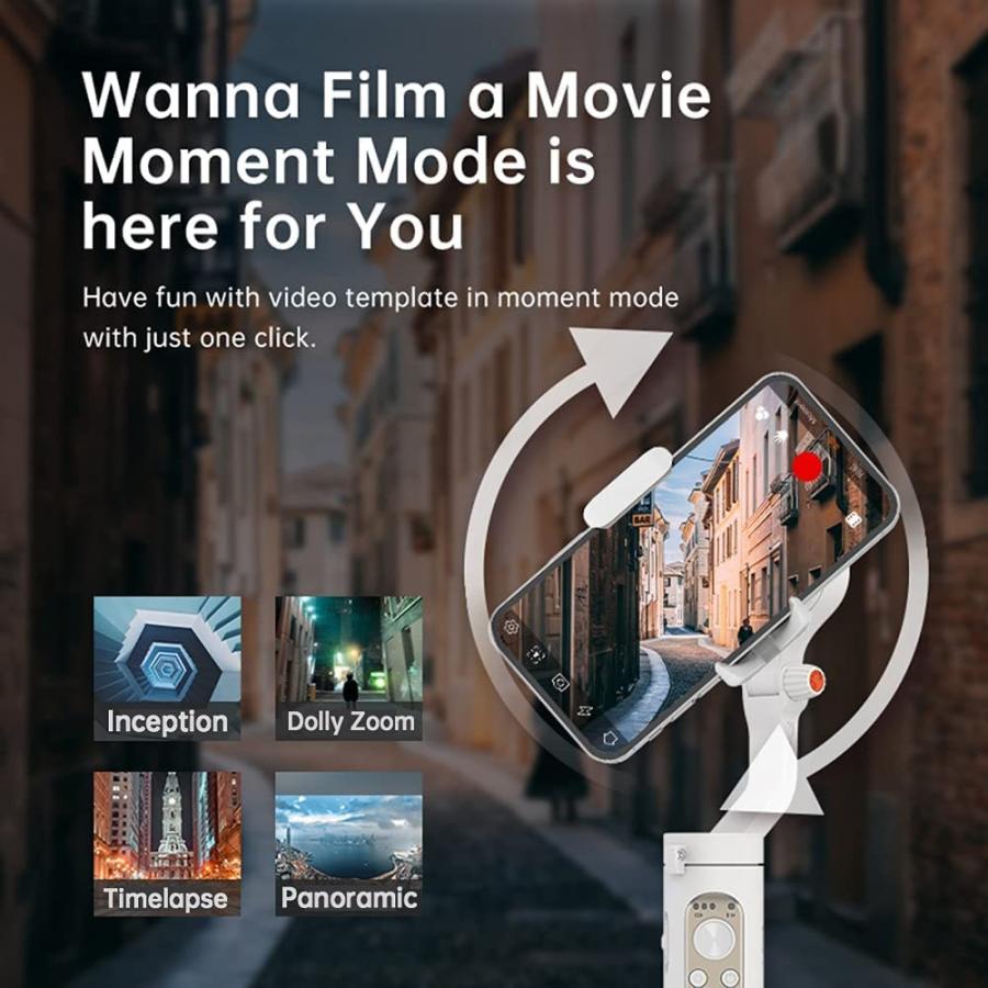 Hohem X2 無線 自動回転 手ブレ防止 スマホジンバルリモコン付き 折りたたみ3軸スタビライザー259g軽量