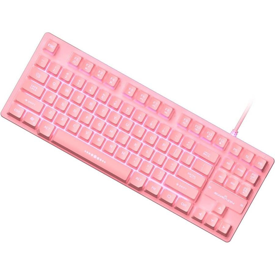 超お買い得 Pc用ゲームコントローラー Eweldn キーボード 有線 87キー Led バックライトモード 英語配列 防衝突 超薄型 コンパクト設計 ゲーミングキーボード 防水機能 Usb Pappira Com
