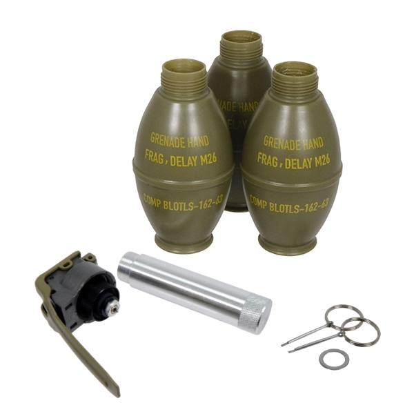 APS Hakkotsu CO2 サウンドスタングレネード Thunder B スターターキット レモン(M26 Grenade) シェルパック | 