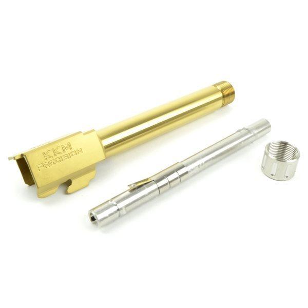 Guns Modify KKM G17 タイプステンレスアウターバレル (14mm逆ネジ) 東京マルイ グロック17 3rd用 ゴールド | 
