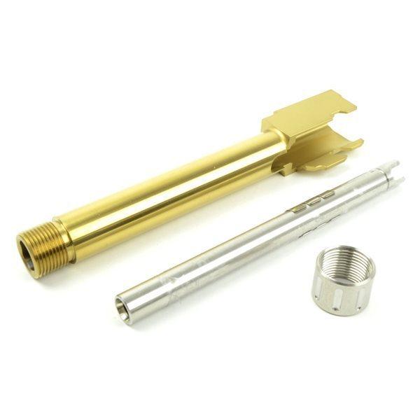 Guns Modify KKM G17 タイプステンレスアウターバレル (14mm逆ネジ) 東京マルイ グロック17 3rd用 ゴールド |  | 01