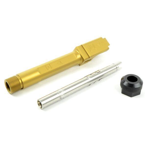 Guns Modify SAI G19 ボックスフルートタイプ バレル (14mm逆ネジ) 東京マルイ G19用 ゴールド |  | 01