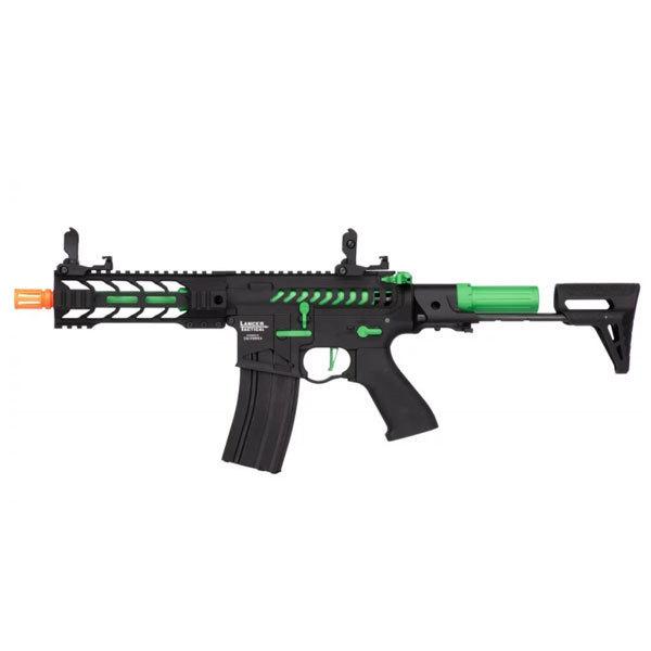 電動ガン Lancer Tactical LT-34 バトルホーク 7 PDR スケルトン ブラック＆グリーン