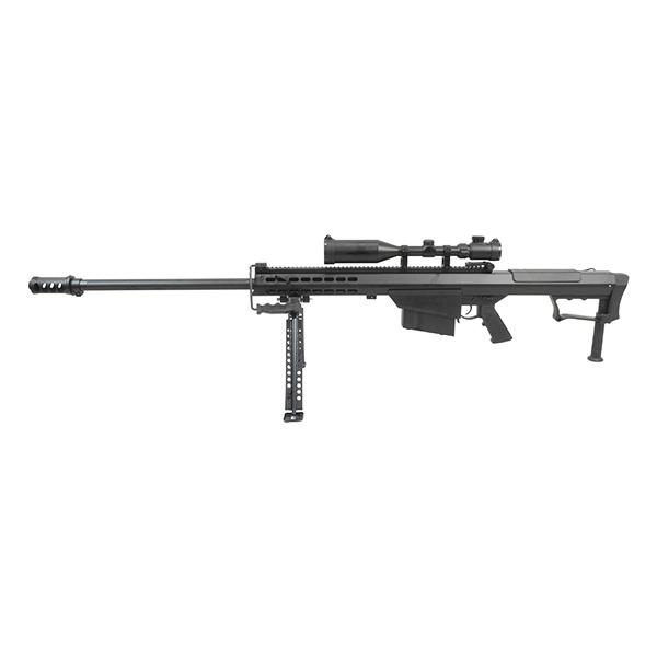 SNOW WOLF バレットM107 (対物ライフル) エアコッキングガン スコープセット BARRETT FIREARMS ライセンス刻印ver ブラック | 
