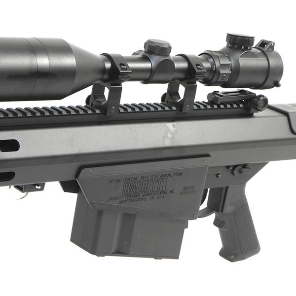 SNOW WOLF バレットM107 (対物ライフル) エアコッキングガン スコープセット BARRETT FIREARMS ライセンス刻印ver ブラック |  | 03