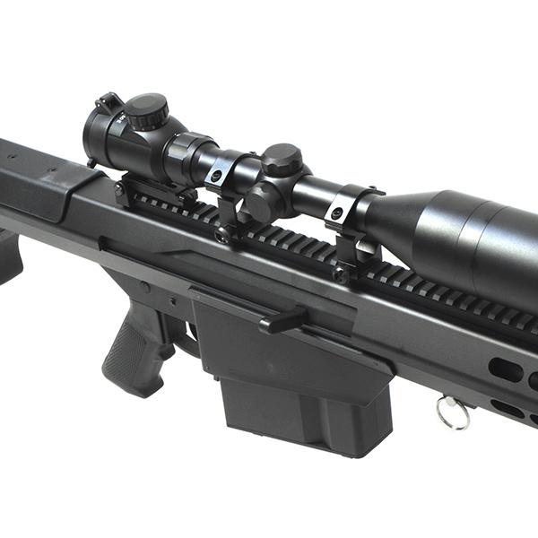 SNOW WOLF バレットM107 (対物ライフル) エアコッキングガン スコープセット BARRETT FIREARMS ライセンス刻印ver ブラック |  | 04
