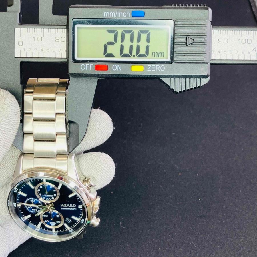 SEIKO WIRED VD57-KND0 クロノグラフ 青文字盤 電池新品 ストップ