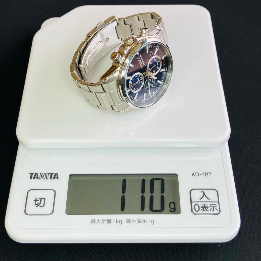 SEIKO WIRED VD57-KND0 クロノグラフ 青文字盤 電池新品 ストップ