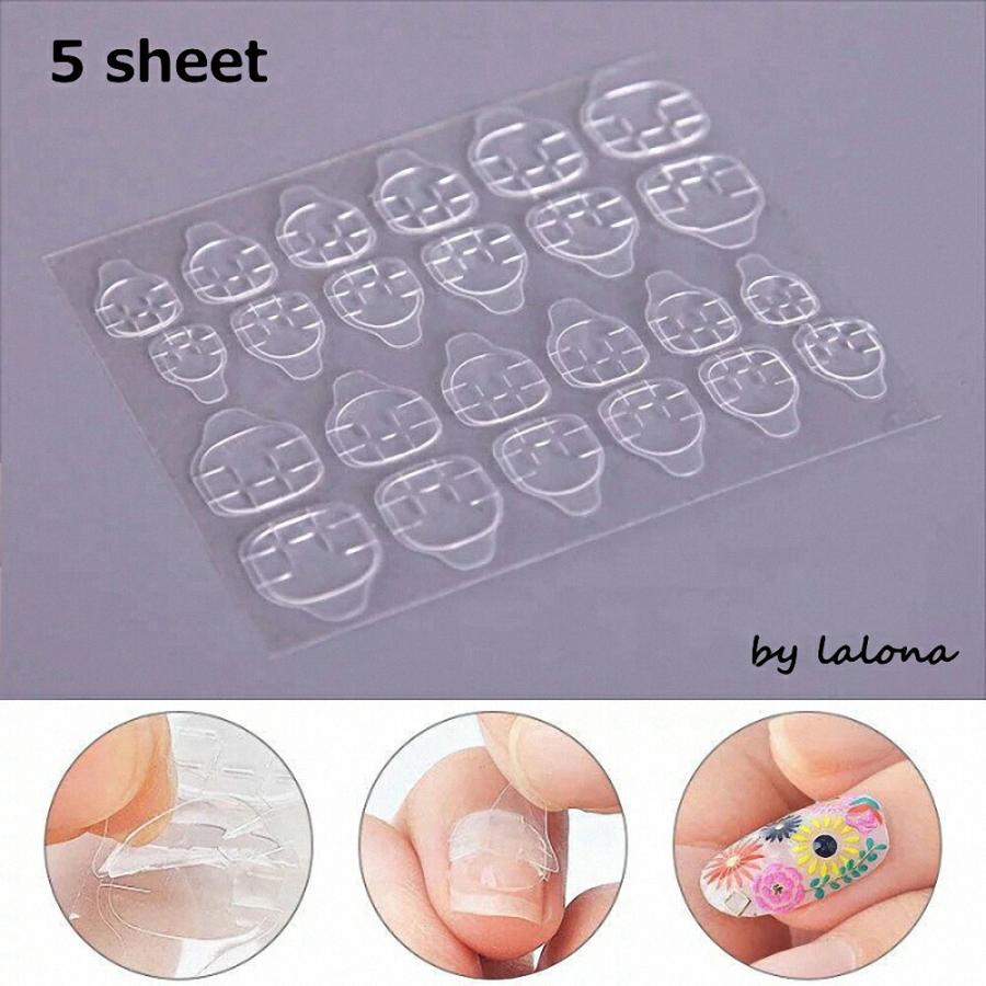 付け爪用 ] 両面テープ ( クリア ) 5シート )ネイルチップ/ジェル
