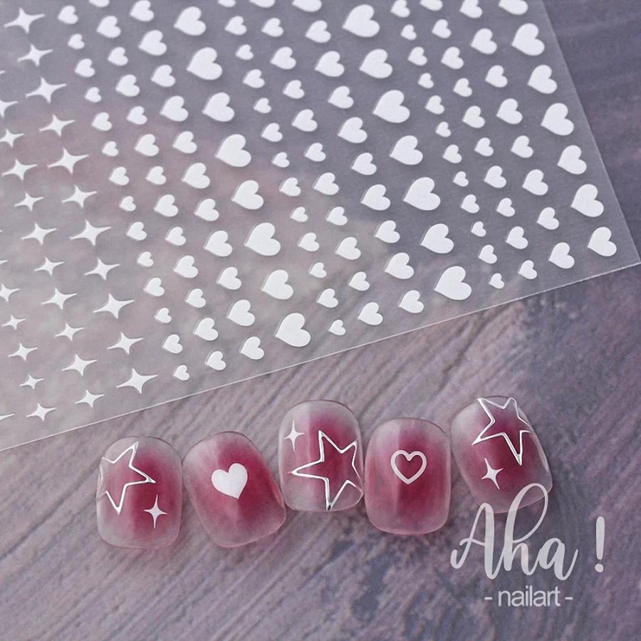 ♡ おうちで過ごそう マニキュア&ネイルシール まとめ売り 計35点 ♡ AHA［ LALONA ］ハートとキラキラシール（ AHA084 )( 8種 ) ネイル
