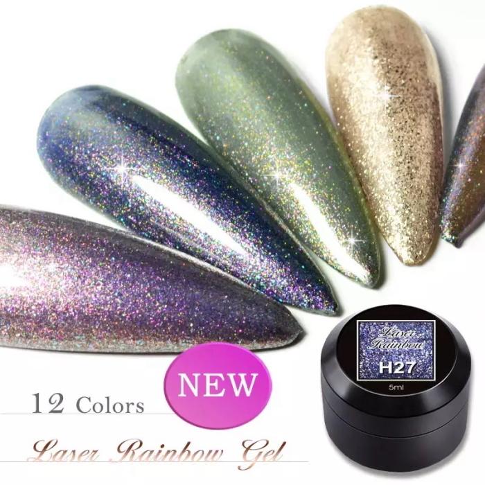 Lalona ラメレインボージェル 5ml 全12色 カラージェル 偏光ラメ入りネオンジェル Gel 09177 アイラッシュとネイルjellybeans 通販 Yahoo ショッピング