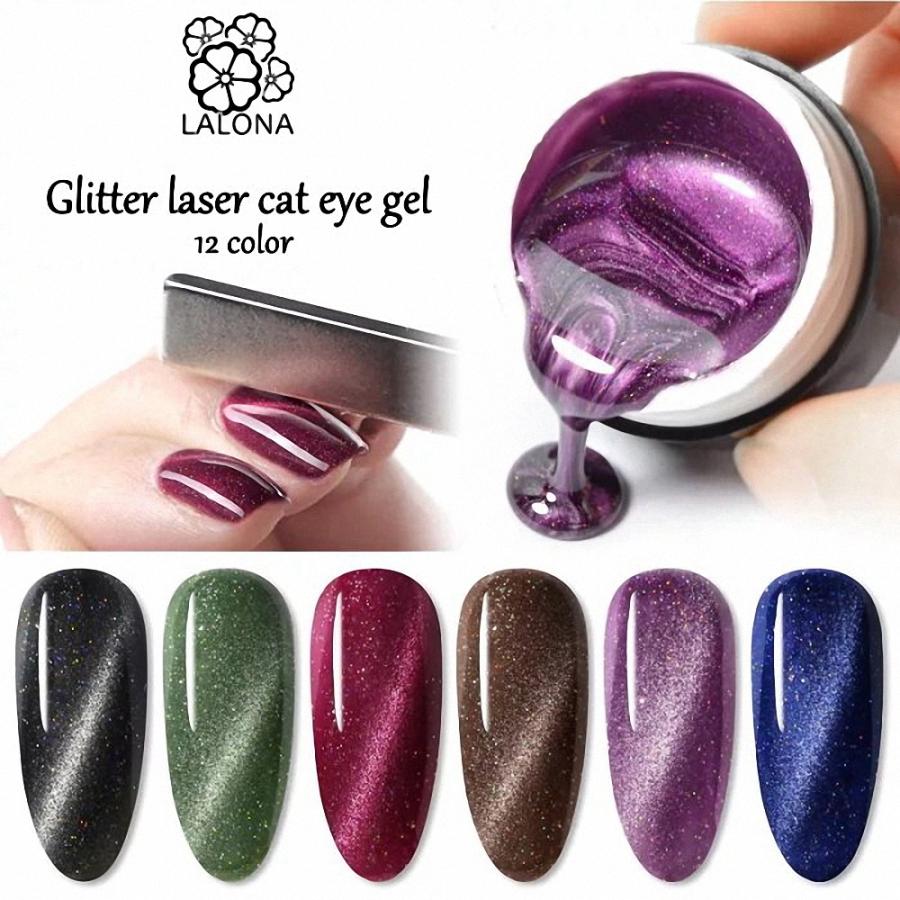 ラローナ[LALONA] レーザーグリッターキャットアイジェル ( 黒ジャー