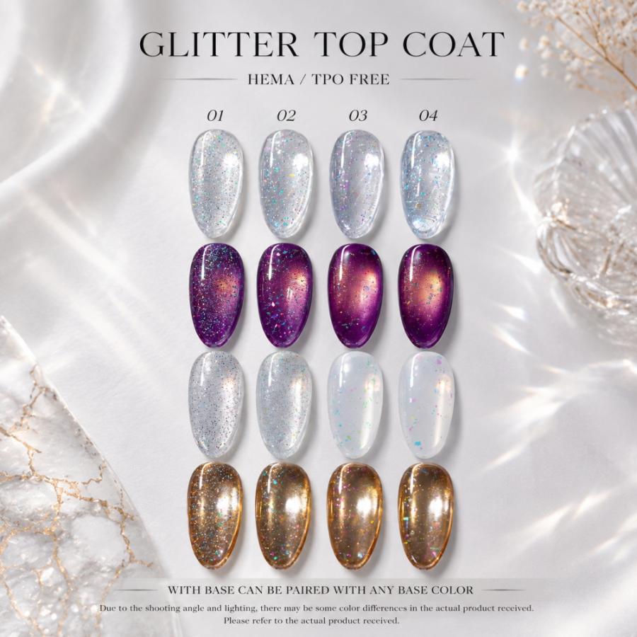 ラローナ [ LALONA ]グリッタートップジェル( 4Color )( 5g ) HEMAフリー/ジェルネイル/ノンワイプ/ラメ入り/拭き取り不要/韓国ネイル | ブランド登録なし | 01