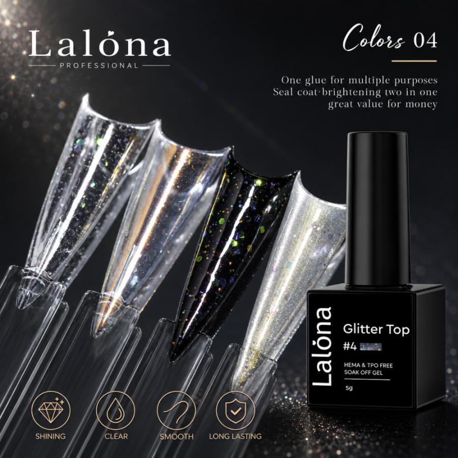 ラローナ [ LALONA ]グリッタートップジェル( 4Color )( 5g ) HEMAフリー/ジェルネイル/ノンワイプ/ラメ入り/拭き取り不要/韓国ネイル | ブランド登録なし | 08