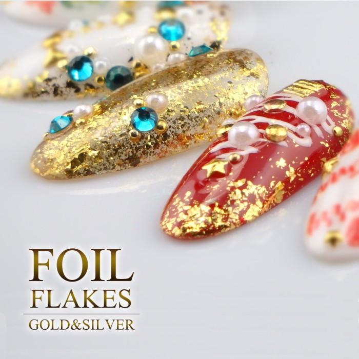 箔風ホイルフレーク ゴールド シルバー P Foil02 アイラッシュとネイルjellybeans 通販 Yahoo ショッピング