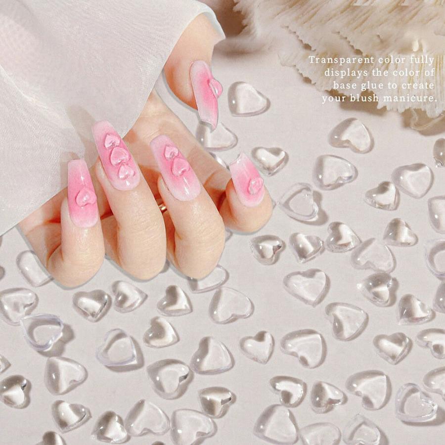 超特価sale開催 Lalona ラローナ クリアハートパーツ 大容量パック 2種 ジェルネイル ネイルアート リボン マット 極小 リベット スタッズ パーツ ストーン
