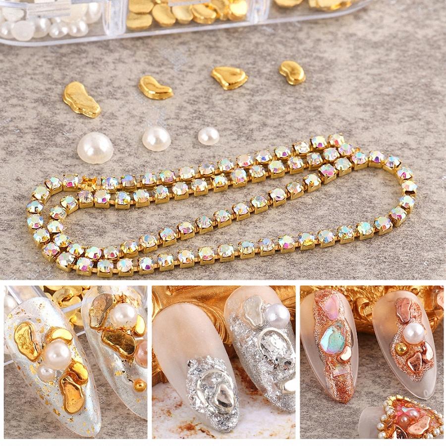 セール［ LALONA ］メタル系ネイルパーツセット ( 5タイプ ) メタル