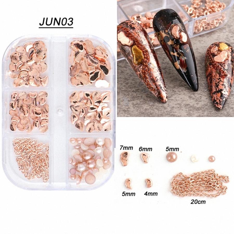 セール［ LALONA ］メタル系ネイルパーツセット ( 5タイプ ) メタル