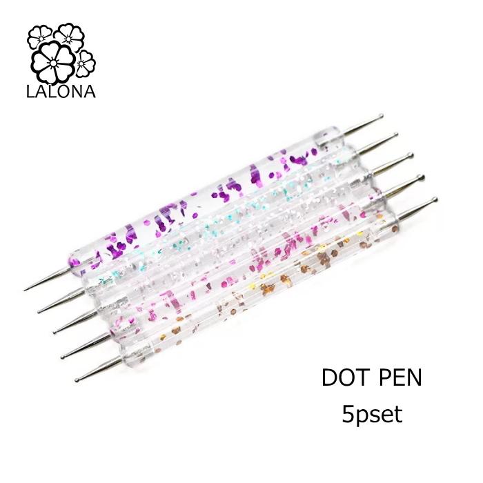 Lalona ドットペン5種セット クリアラメ入り アートに必須ジェルネイルツール Pen 001 アイラッシュとネイルjellybeans 通販 Yahoo ショッピング