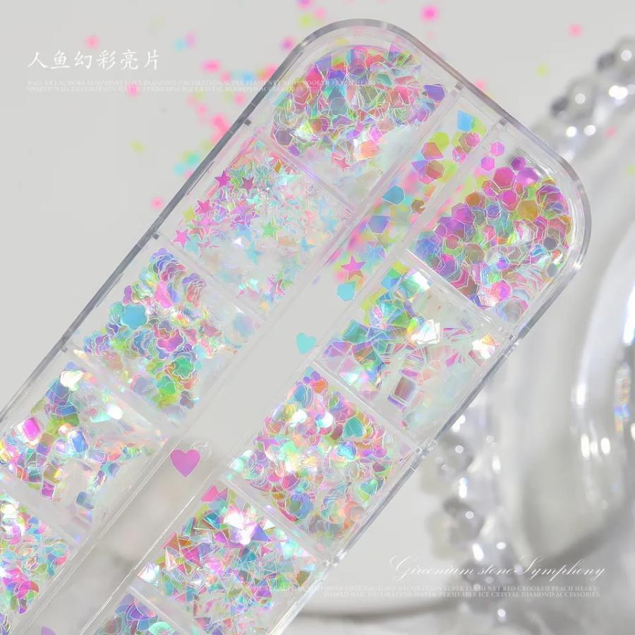 jellybeans］オーロラスパンコールミックス (12種 ) キラキラネイル