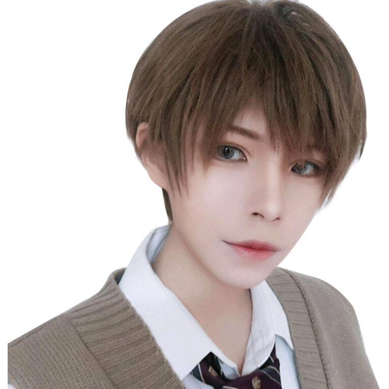 Yz メンズ ウィッグ ショート フルウィッグ ミディアム 黒 かつら エクステ 男装 学生 面接 仕事 紳士 変装 コスプレ Anjouboisenergie Fr