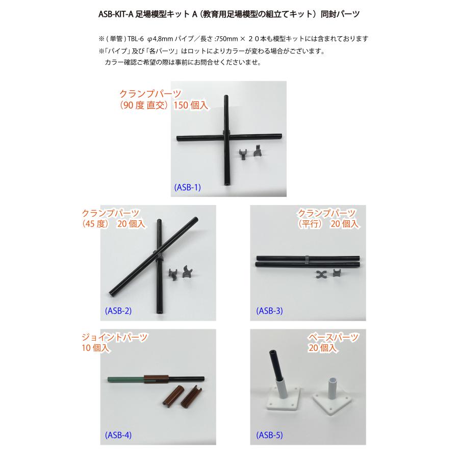ASB-KIT-A 足場模型キットA （教育用足場模型の組立てキット）　プラストラクト 模型材料　配管模型　プラント模型　教育用の画像