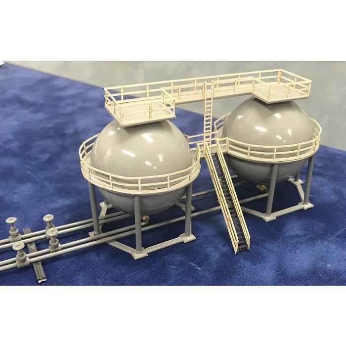 新発売）ジオラマ工場模型キットH （Nスケール 球形タンク2個セット