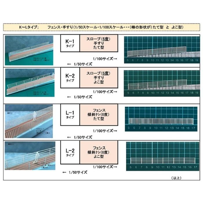 新発売）FEN-HL 【O 1/50】フェンス HL（手すり・階段（34度）手すり