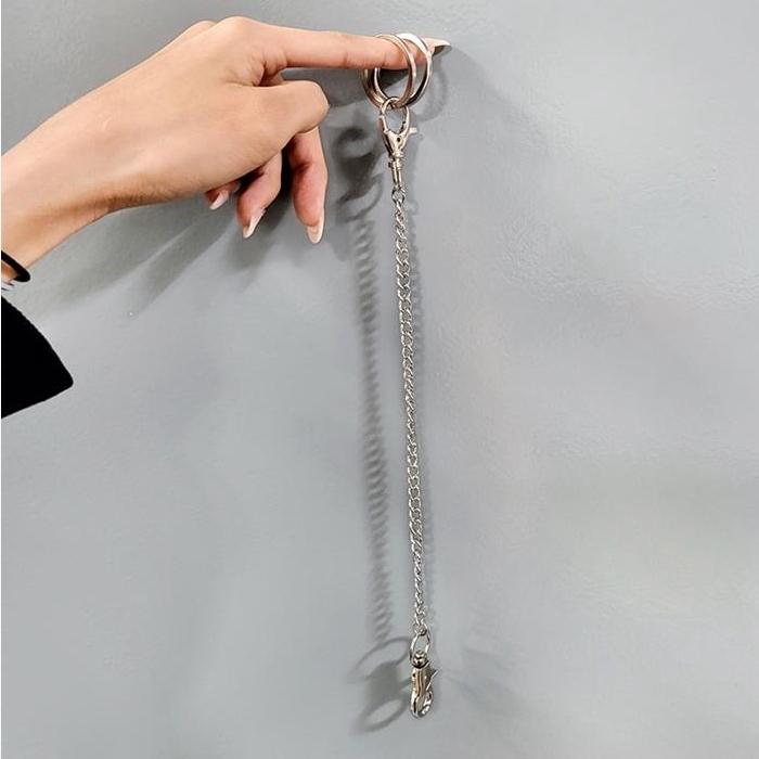 ウォレットチェーン 鉄製スチール 27~29cm Oリング2個付き キーリング