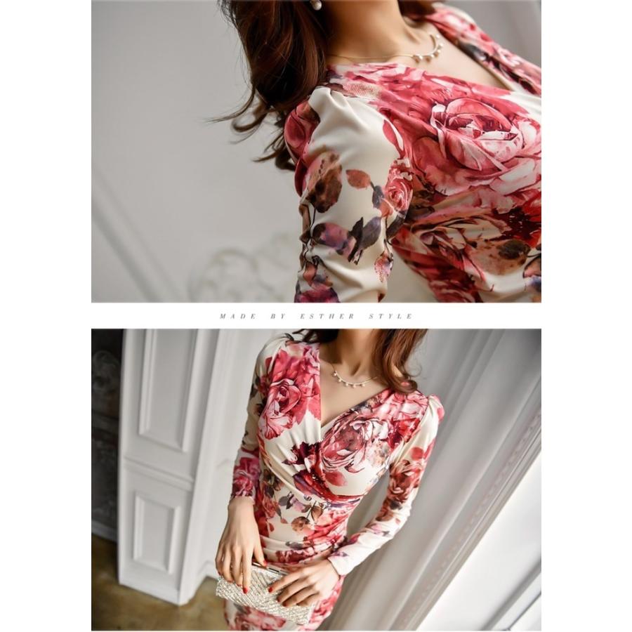 セクシーワンピース レディース 40代 50代 ファッション 上品 きれいめ 花柄 カシュクールワンピース ワンピ タイトワンピース パーティードレス 春秋物 Es 3333 Jennie Alice 通販 Yahoo ショッピング