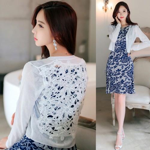 カーディガン レディース バックレース 薄手 サマーカーディガン ショート丈 40代 50代 ファッション 春夏 新作 Es 39 Jennie Alice 通販 Yahoo ショッピング