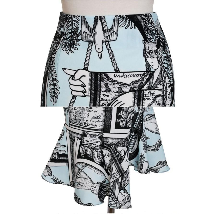 スカート レディース マーメイドライン 柄 ミニ丈 40代 50代 ファッション 18 春夏 新作 Es 4024 Jennie Alice 通販 Yahoo ショッピング