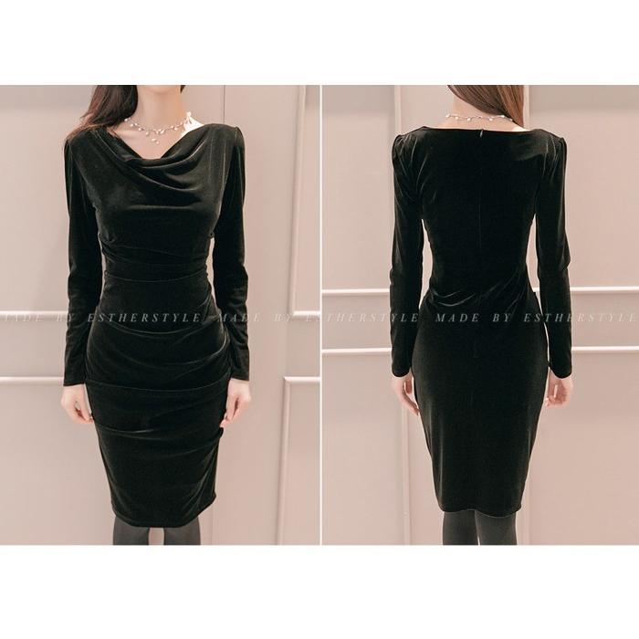 ワンピース ワンピ レディース 卒業式 服 母 上品 無地 ベルベット