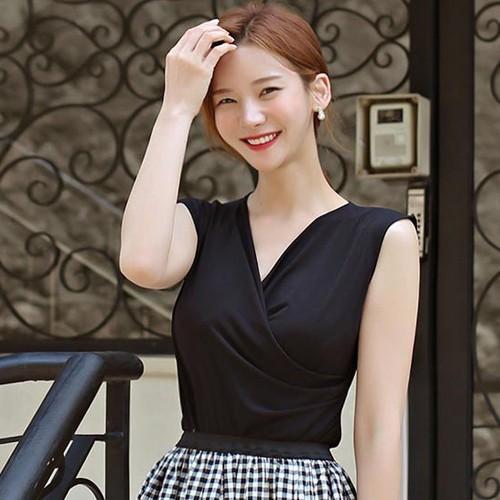 トップス レディース 上品 カシュクール ノースリーブ 無地 きれいめ 40代 50代 ファッション 高級感 夏 新作 Es 4946 Jennie Alice 通販 Yahoo ショッピング