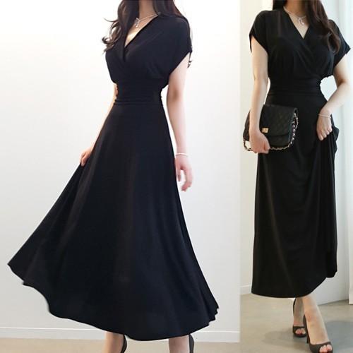 カシュクールドレスワンピース レディース 上品 マキシ丈 ドレスワンピース ロング 半袖 無地 40代 50代 女性 ファッション 高級感 新作 Es 4997 Jennie Alice 通販 Yahoo ショッピング
