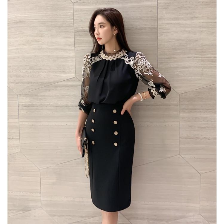 ハイウエストスカート レディース 上品 膝丈 ロング ダブルボタン 30代