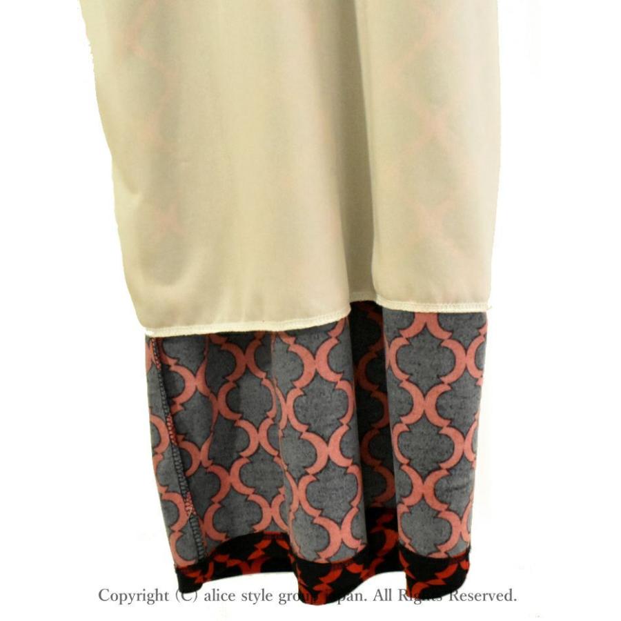 ワンピース レディース 上品 カシュクール パターン柄 五分袖 タイト