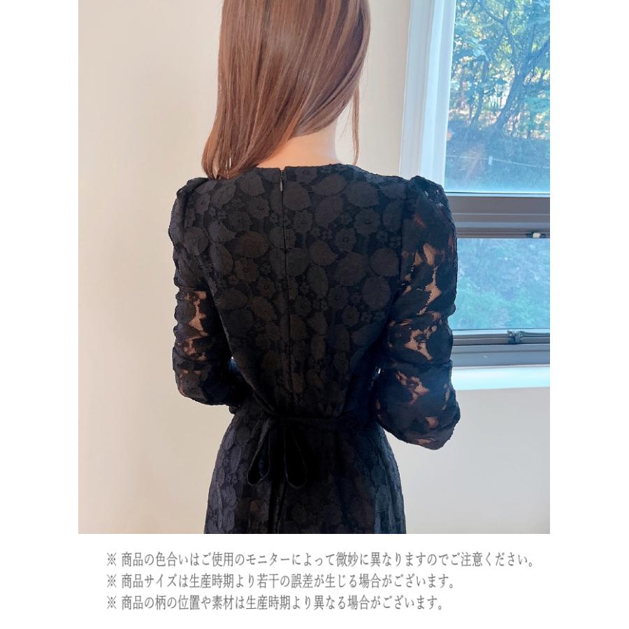 ワンピース レディース 上品 ひざ丈 スパン レース カシュクール