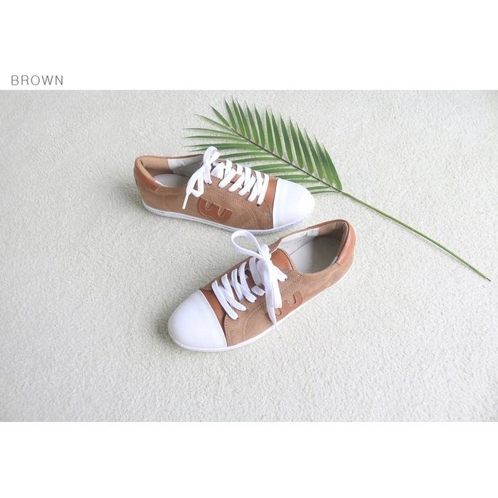 スニーカー レディース レースアップ シンプル スエード調 本革 19 春夏 ファッション 靴 婦人靴 黒 茶色 Vani Pic 279 Jennie Alice 通販 Yahoo ショッピング